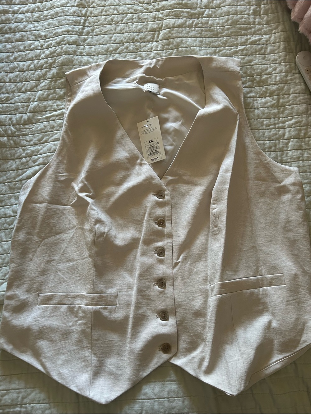 a new day Cream Button-Front Vest Top